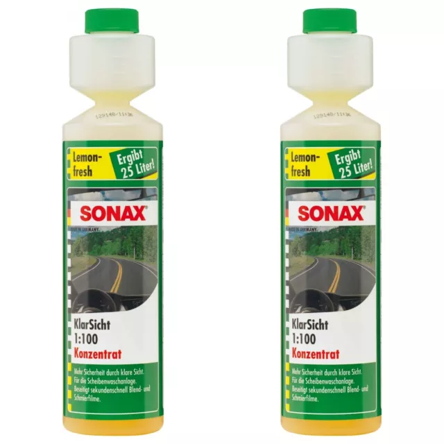 SONAX KlarSicht 1:100 Konzentrat Lemon-fresh Wischwasserzusatz 2x 250ml