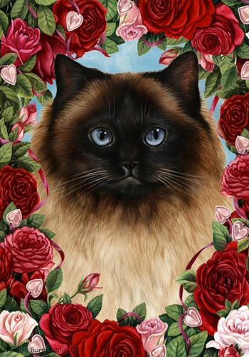 Roses Garden Flag - Himalayan Cat 199521
