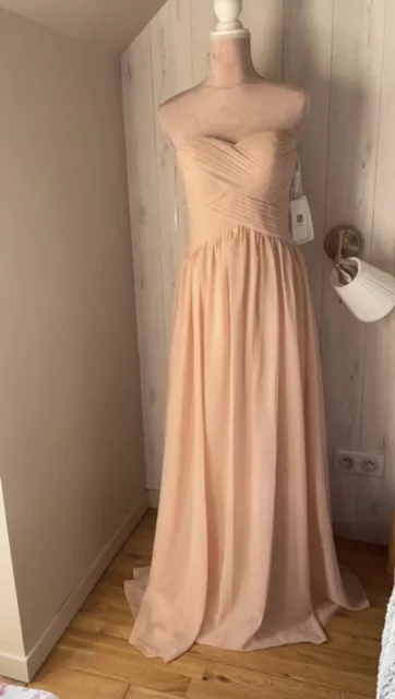 Robe princesse pour soirée mariage lavande 2020 haut travaillé col v 