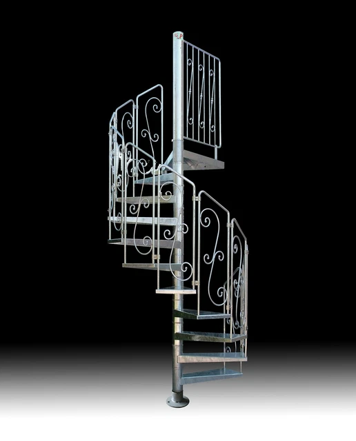 Escalier En Colimaçon LOKI – Acier Galvanisé Et Peint, Modulable PINTO