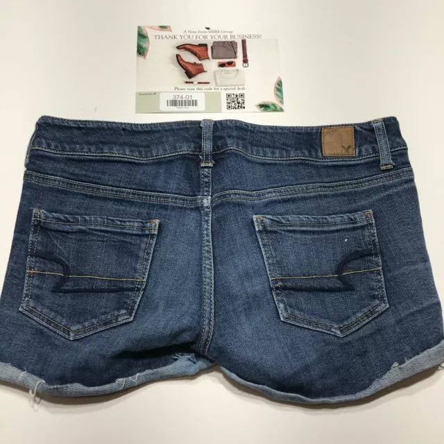 American Eagle Shorts Womens Size 8 Cuffed Denim Jeans Dark Wash Whiskered