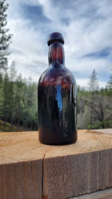 Western blob top beer 8" amber