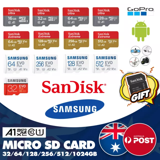 Ultra Micro SD Memory Cards Class10 TF Card U1 U3 A1 Camera, Drone for Dash Cam