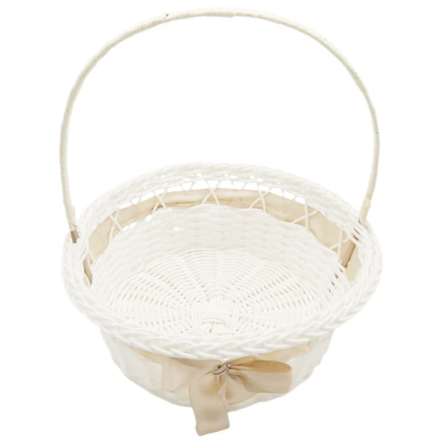 Cesta de boda pétalo cesta de almacenamiento portátil cesta de frutas novia