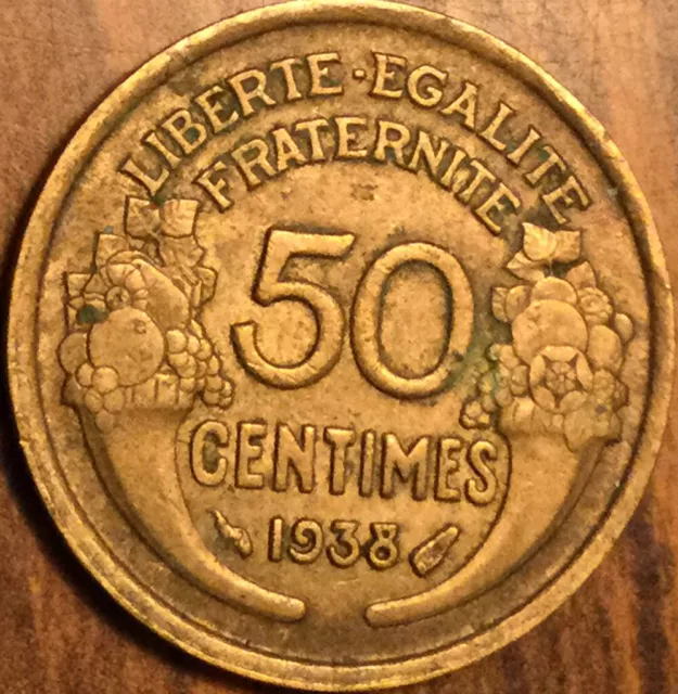 1938 France 50 Centimes Coin