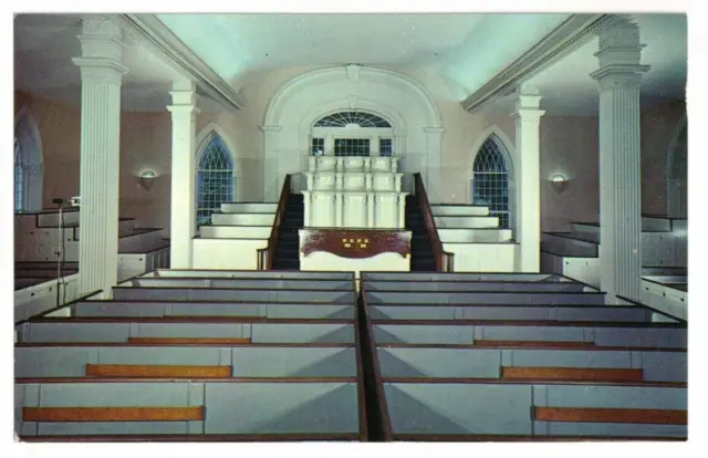 c1960 Postcard: Interior of Kirtland Temple – Lower Auditorium – Kirtland, Ohio