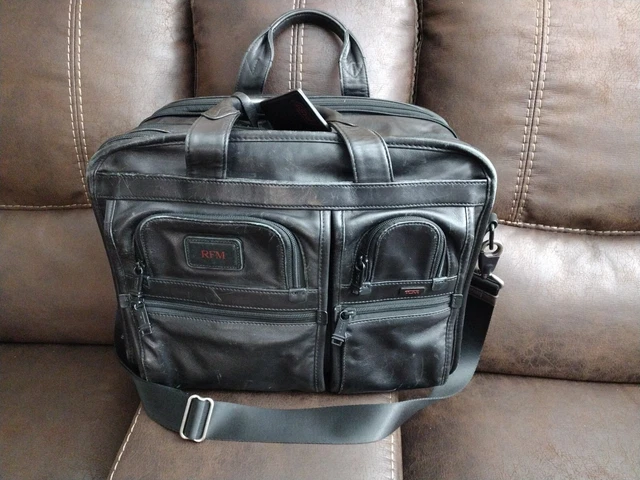 Vintage Tumi Black All Genuine Leather Travel Carry On Suitcase Briefcase