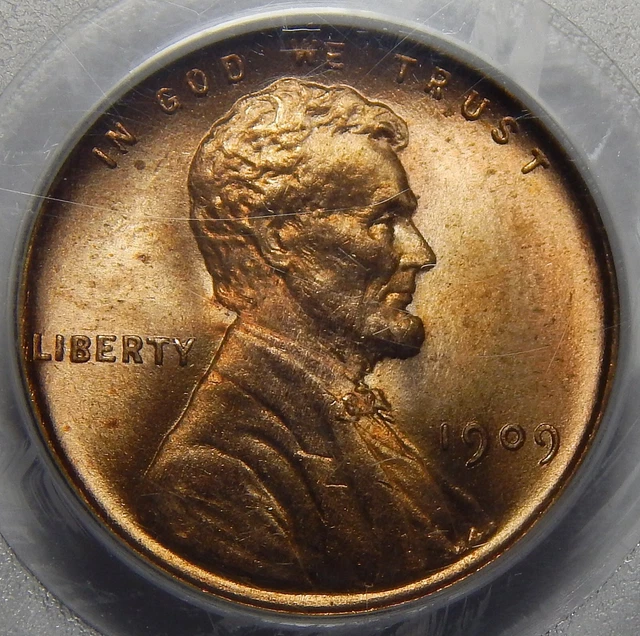 1909 Vdb Pcgs Ms65Rd Lincoln Wheat Cent