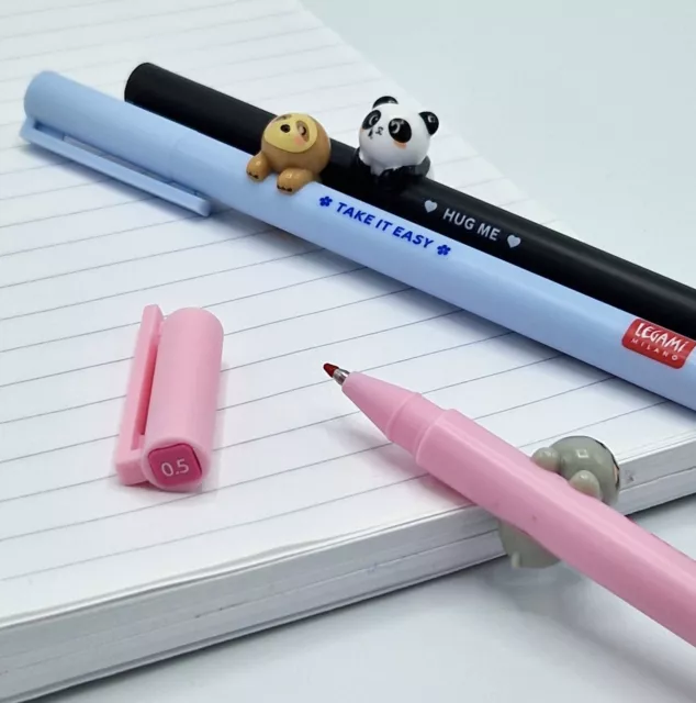 Legami Erasable Refill Gel Pen 0.7mm Tip Kawaii Cute Animal School  Stationery