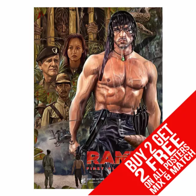Rambo Cc3 First Blood Part 2 Poster Art Print A4 A3 Size Buy 2 Get Any 2 Free