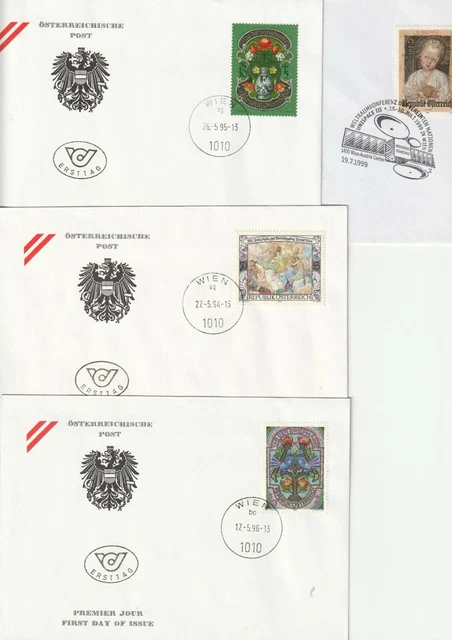Austria 1994, 1996, 1999 Belege  Republik Österreich