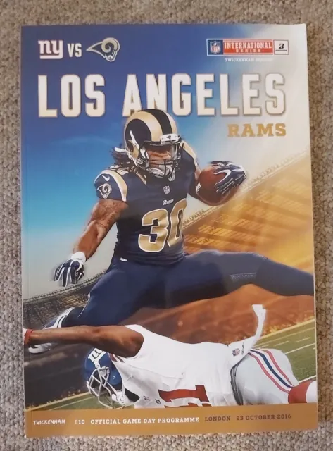 New York Giants Vs Los Angeles Rams Twickenham 23/10/16 Nfl Programme Ex Cond