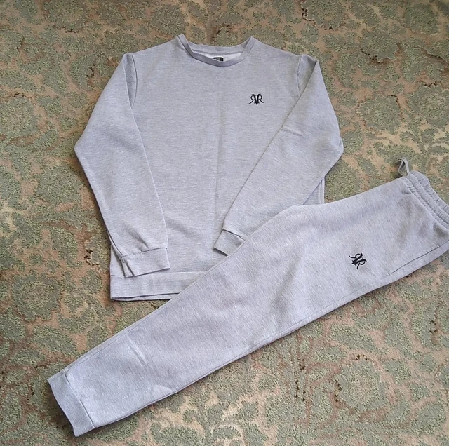 Girls River Island Grey Sweatshirt & Joggers Tracksuit Age 11-12yrs