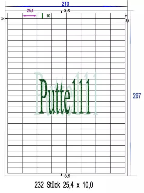 928 Klebe Etiketten Aufkleber  25,4 mm x  10,0 mm 4 Bogen vorlage