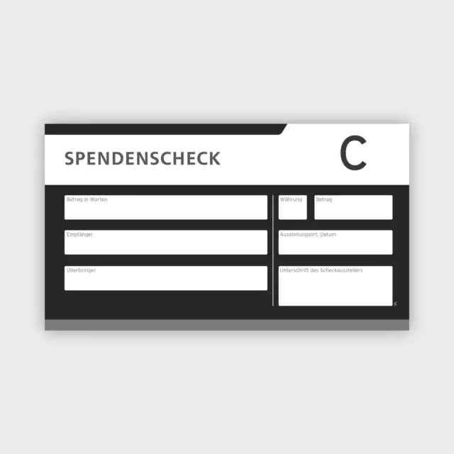 XXL Spendenscheck Übergabescheck symbolischer PR Scheck - C - Länder