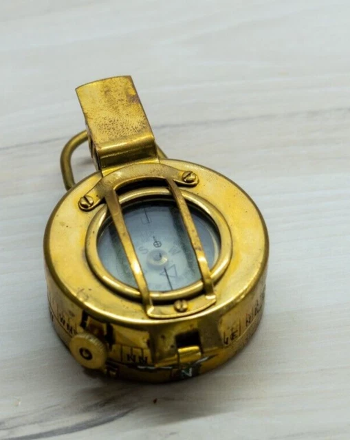 Soldiers Military Thumb Compass Vintage Brass WW2 1940 Navigation - Foto 9