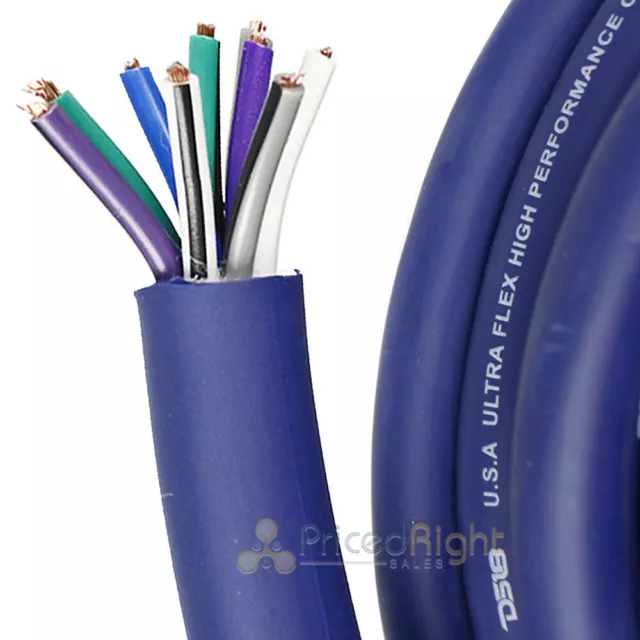 50 Ft 9 Conductor Speed Wire 18 Gauge CCA Color Coded Blue Flexible Casing DS18