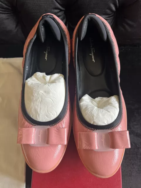 Salvatore Ferragamo Pink Leather Ballet Flats Size 9