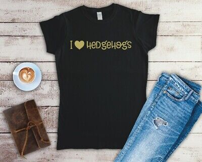 I Love Hedgehogs Ladies T Shirt Sizes Small-2XL