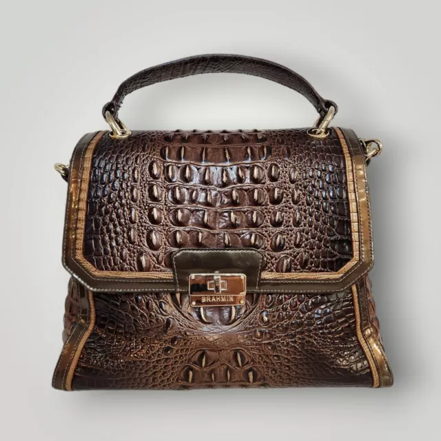 Brahmin Brinley Satchel Shoulder Bag in Brunello Hangbag