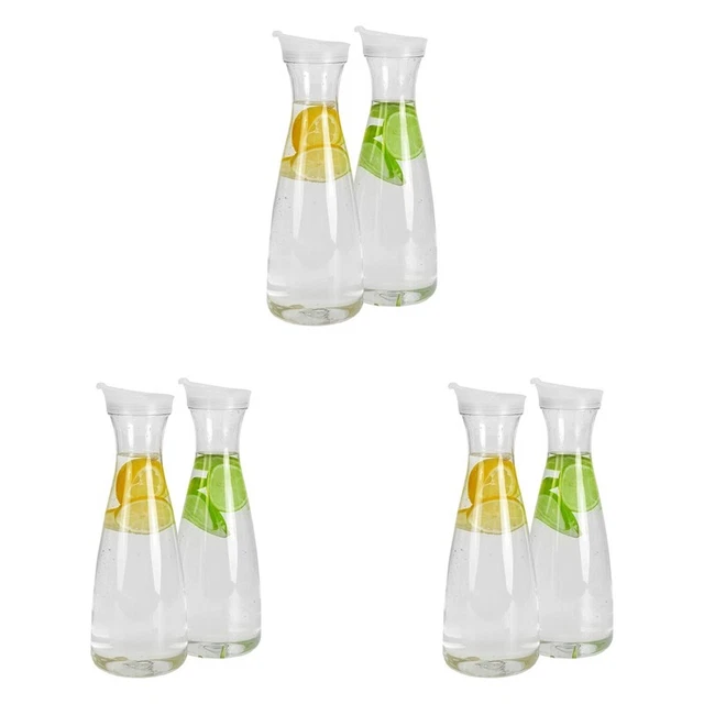 Caraffe D'Acqua Nel Plastica da 6 Pezzi da 1 Litro con Coperchi Un Linguett N6D4