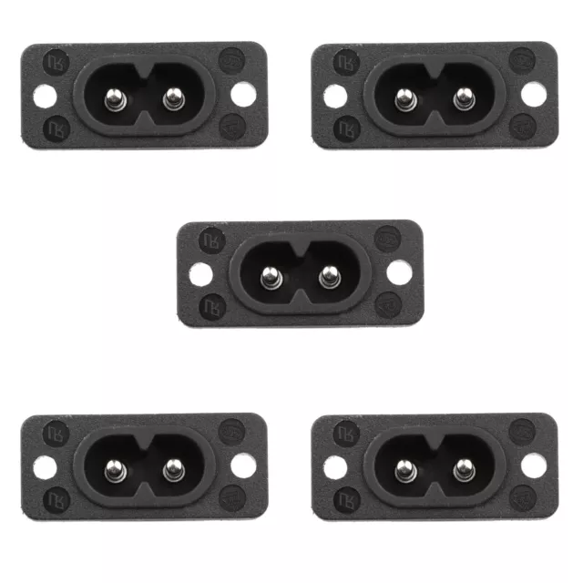 5x IEC320 C7 2 Pin FeMale Power Socket With Switch 2.5A 250V Pour Boat AC-20A AF