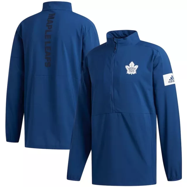 Toronto Maple Leafs 1/4 zip Jacket Men's MEDIUM M Adidas Game Mode climalite NHL