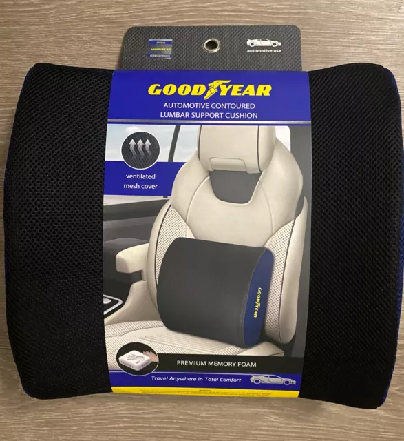 Almohada lumbar de espuma viscoelástica Goodyear cojín silla de oficina asiento de automóvil espalda baja✅