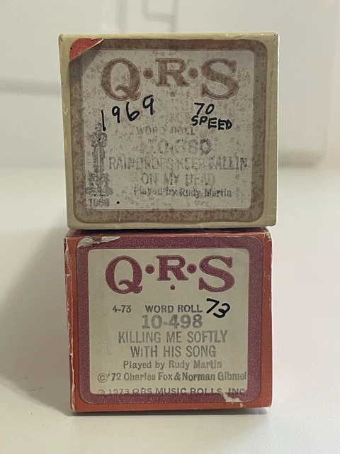 QRS “Raindrops Keep Falling On My Head” & “Killing Me Softly” Player Piano Rolls