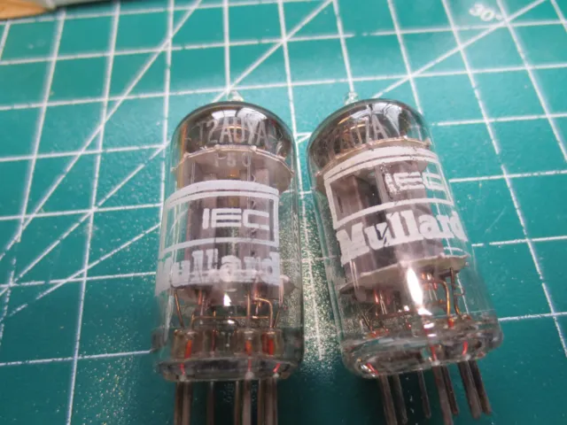 One Pair Mullard IEC 12AU7 Tubes, NOS Hickok tested