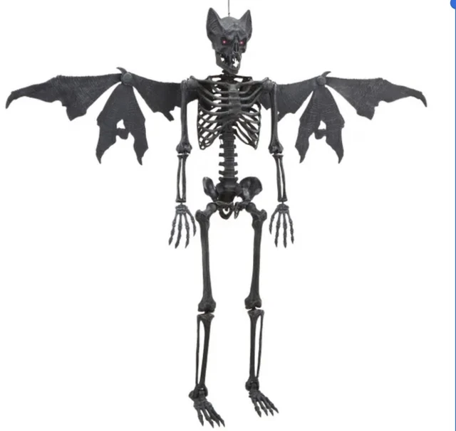 BAT SKELETON 5 ft. Battery Operated LED Poseable Home Depot Halloween