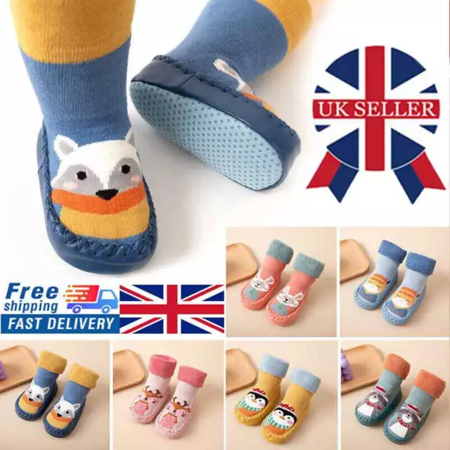 Baby Socks Toddler Kids Children Toddler Anti-slip Slipper Socks Boots Shoes UK