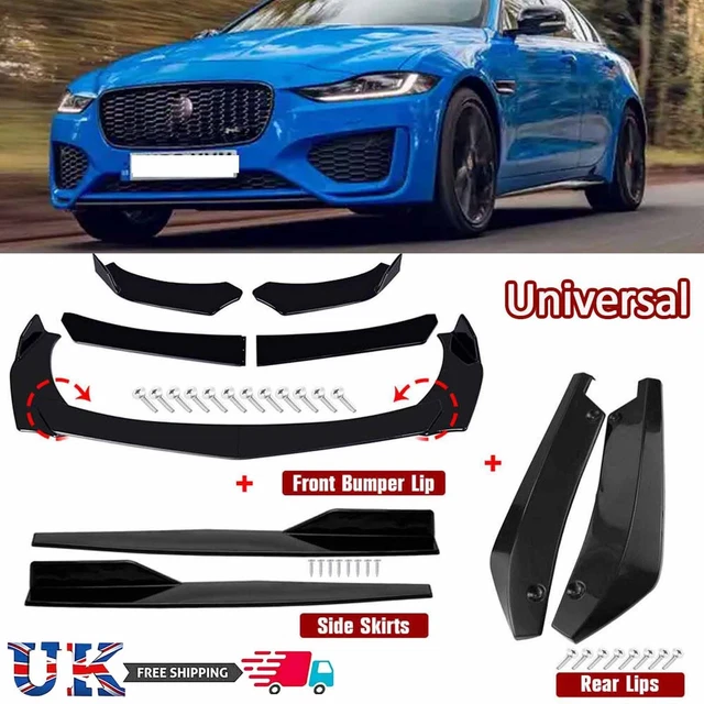 UNIVERSAL FRONT SPOILER BIG LIP 4 PIECE GLOSS BLACK WITH RED 1.55M
