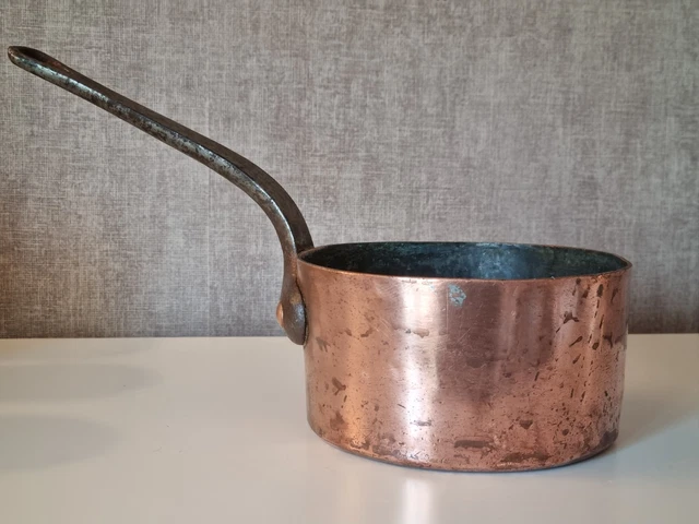 Mauviel Casserole à sucre en cuivre 1,8 pintes manche bois made in France