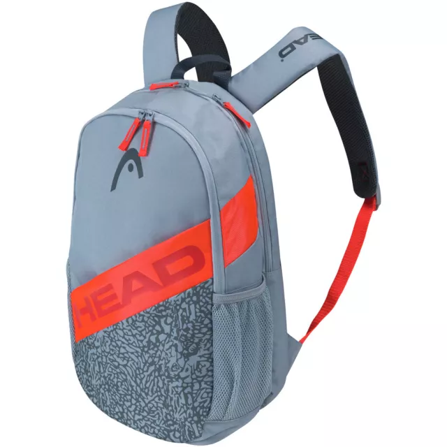 Head Elite Squash Tennis Racquet Backpack Bag - Grey & Orange Accents