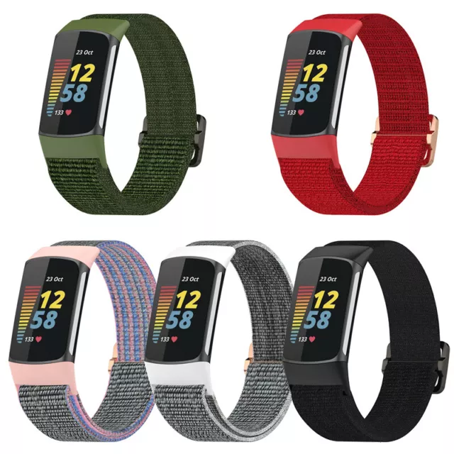 Nylon Woven Fabric Elasticity Watch Replacement Band Strap For Fitbit Charge 5/6