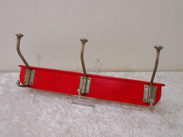 Midcentury Rockabilly Wood Metal Hook Rail Wardrobe - Vintage around 1950/60