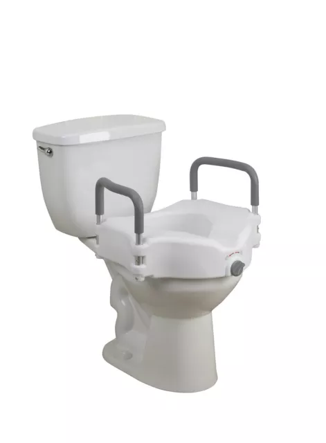 Elevated Raised Toilet Seat with Removable Padded Arms  by Healthline