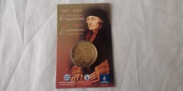 2 Euro Griechenland Greece 2022 Erasmus Coincard