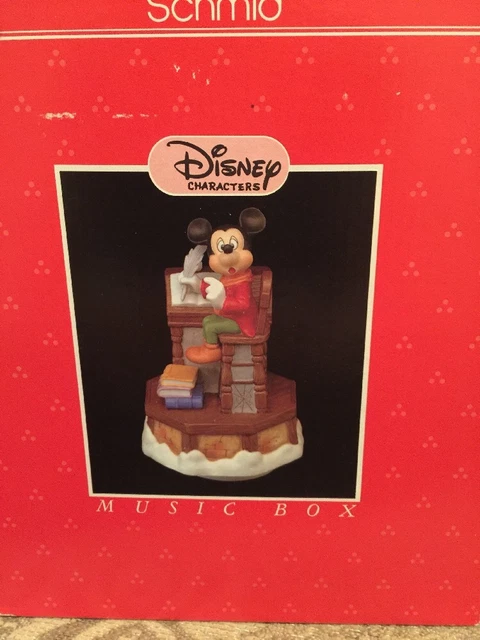 RARE DISNEY SCHMID Mickey Mouse A Christmas Carol Music Box Ceramic