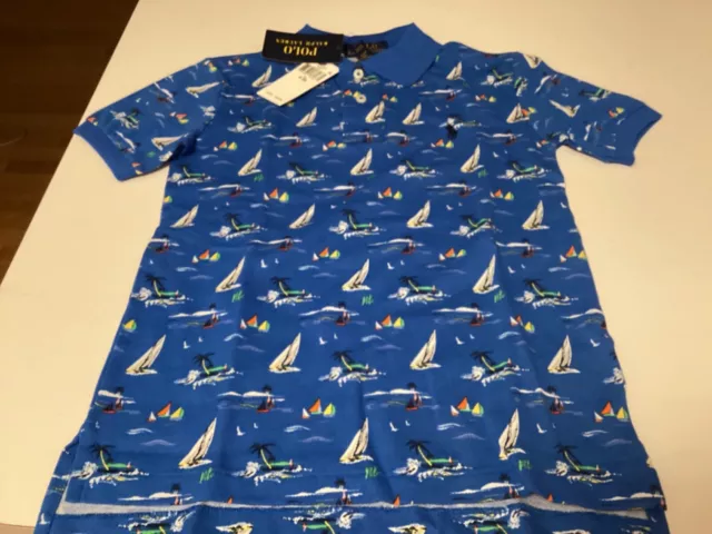 POLO RALPH LAUREN AUTHENTIC BOYS BRAND NEW blue ORIGINAL T-SHIRT Sz S (8), NWT