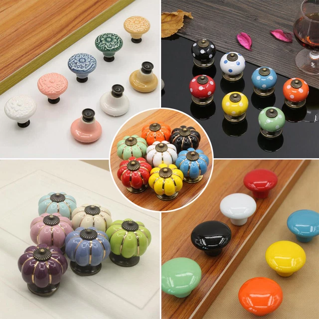 Kitchen Cupboard Cabinet Door Knobs Handles Drawer Pulls Vintage Ceramic Knobs