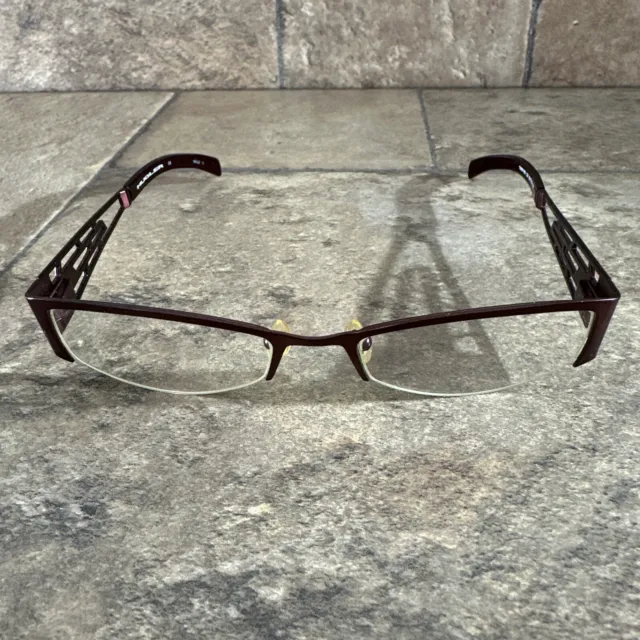 Thierry Mugler TM9160 C6 Half Rim Burgundy Metal Eyeglasses Frame ONLY 52-18-130