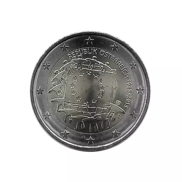 Moneda Conmemorativa de 2 Euros Austria Bandera UE Año 2015 SC