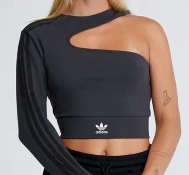 Blvck Adidas Crop Top Cut out Asymmetrical Top XXS/XS Sports Yoga Tank Athletic
