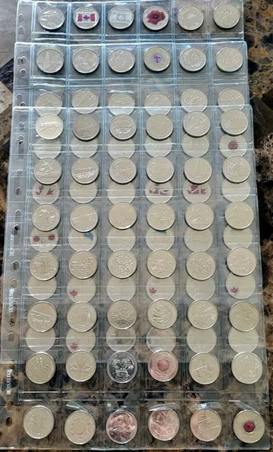 Canada - Complete 92 Coin 1967 - 2017 UNC BU Commemorative Quarter Set!!