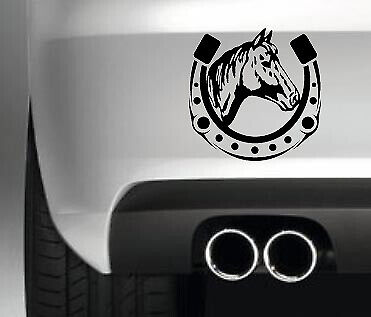 Horse Head Shoe Style 1 Car Bumper Sticker Equestrian Pony Jdm Jeep 4X4