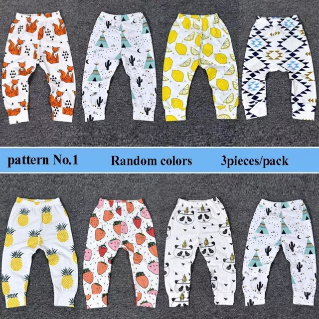 Autumn Spring Leggings Floral Patterned Elastic Waists Pants Baby Girls Clothing 3