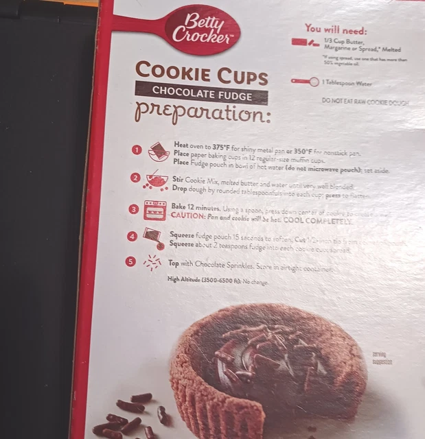 2 BETTY CROCKER Chocolate Fudge Cookie Cups Mix 14 oz £11.31 PicClick UK