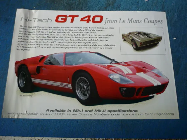 Hi Tech Gt 40 Car Brochure